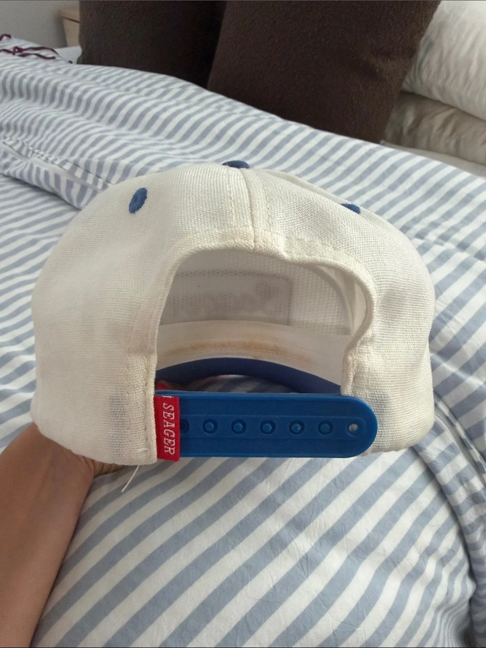 Seager Two-Tone Logo Trucker Hat - White & Blue